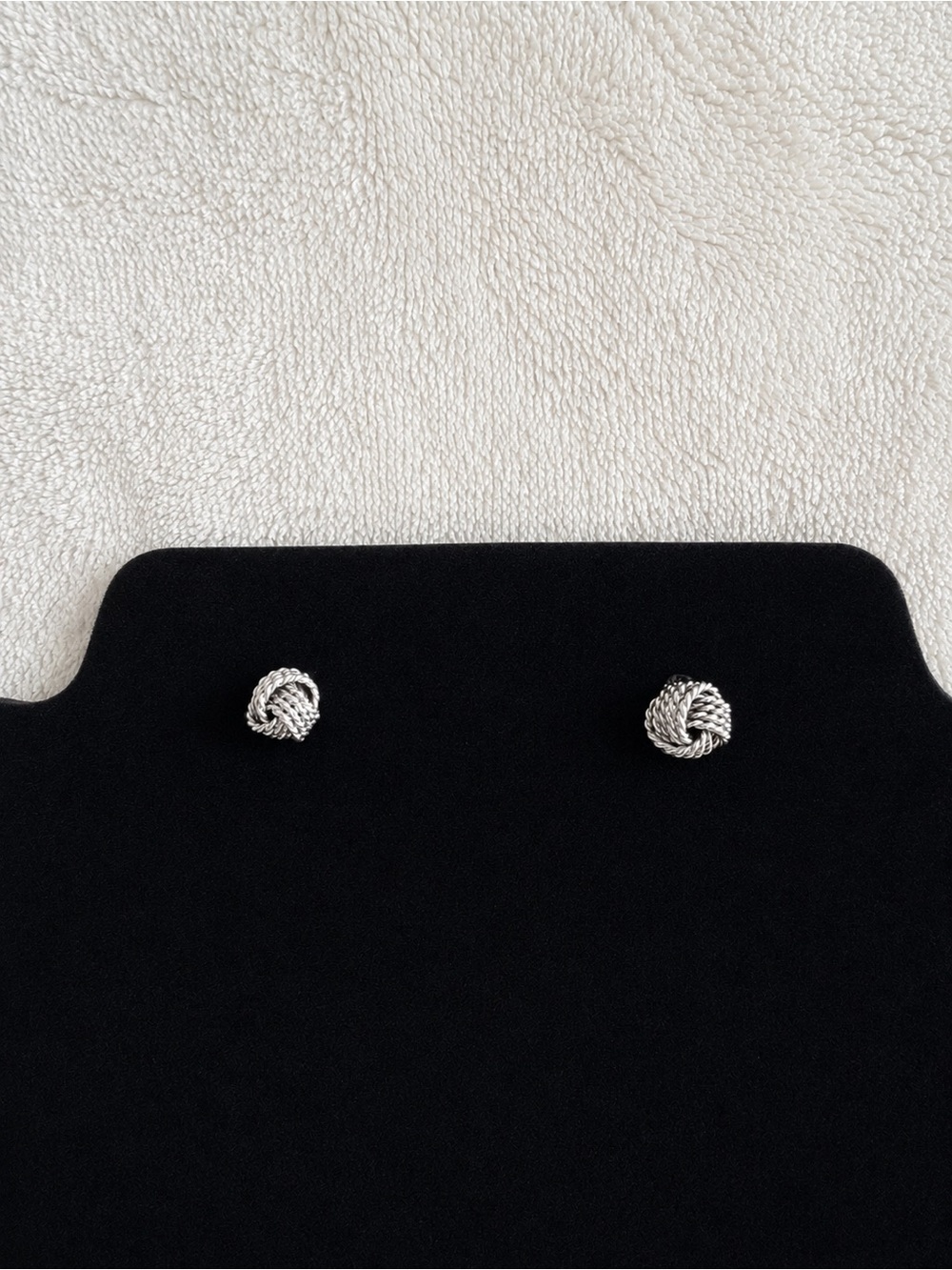 TIFFANY & CO. Somerset Twist knot mesh sterling silver stud earrings
